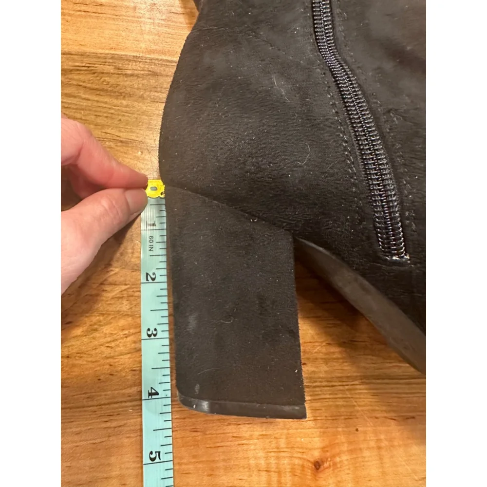 Unisa Black Suede Over the Knee High Boots Square Toe 7.5 M